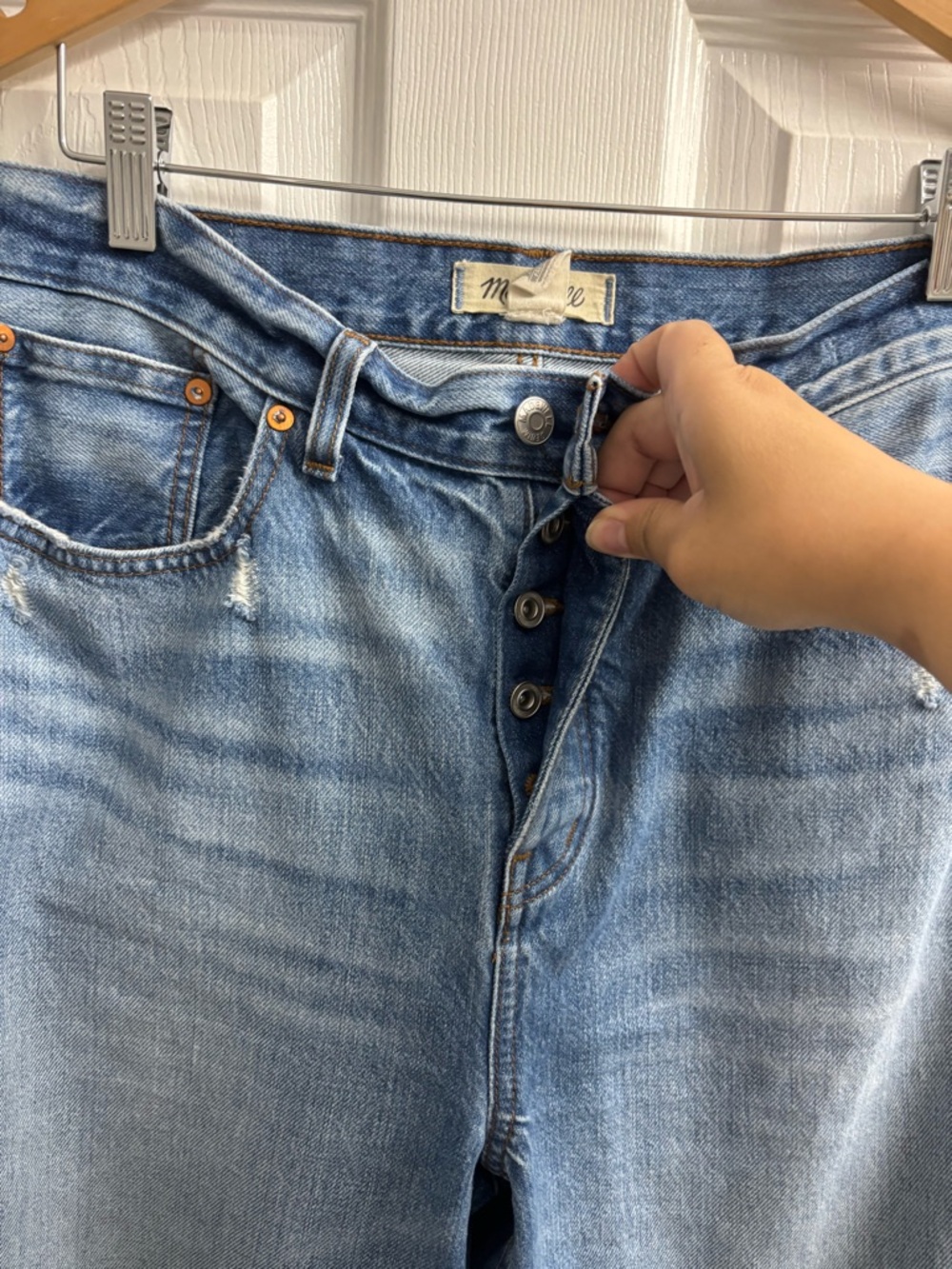 Madewell Low Slung Baggy Jeans Womens 28 Button Fly Denim 100% Cotton NS198 - Picture 3 of 7